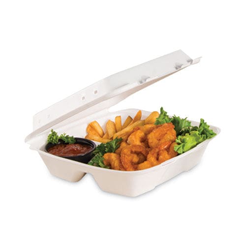 Dart Foam Hinged Lid Container Vented Lid 9 X 9.4 X 3 White 100/pack 2 Packs/carton - Food Service - Dart®