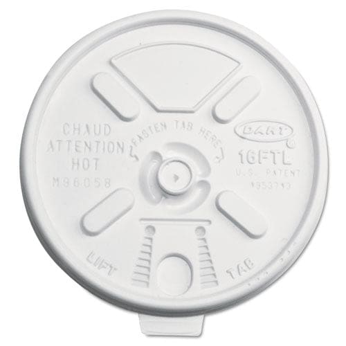 Dart Lift N’ Lock Plastic Hot Cup Lids Fits 12 Oz To 24 Oz Cups Translucent 1,000/carton - Food Service - Dart®