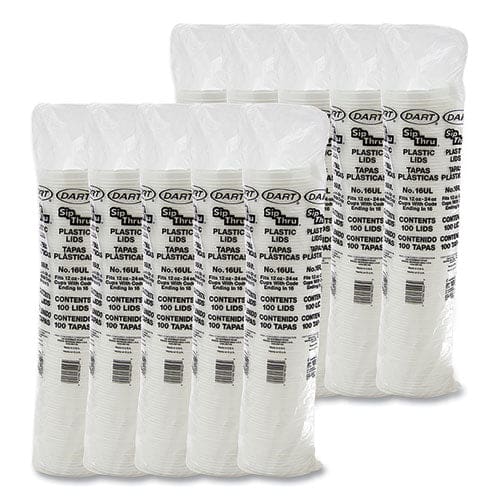 Dart Plastic Lids Fits 12 Oz To 24 Oz Hot/cold Foam Cups Sip-thru Lid White 100/pack 10 Packs/carton - Food Service - Dart®