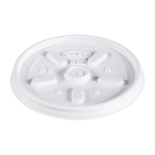 Dart Plastic Lids Fits 8 Oz To 10 Oz Hot/cold Foam Cups Vented White 100/pack 10 Packs/carton - Food Service - Dart®