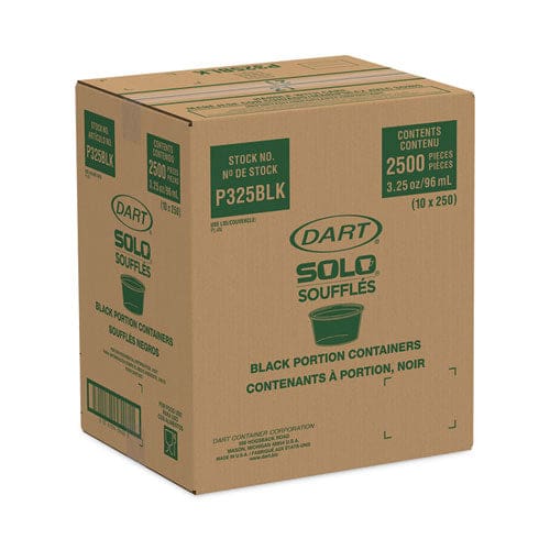 Dart Polystyrene Portion Cups 3.25 Oz Black 250/bag 10 Bags/carton - Food Service - Dart®