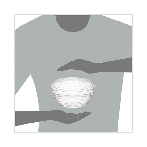 Dart Presentabowls Bowl/lid Combo-paks 24 Oz 7.25 Diameter X 2.38 H Clear Plastic 63/pack 2 Pack/carton - Food Service - Dart®