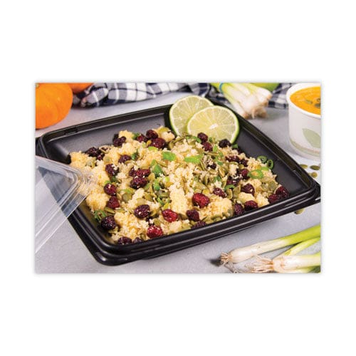 Dart Presentabowls Pro Black Square Bowls 24 Oz 8.5 X 8.5 X 1.8 Plastic 63/bag 4 Bags/carton - Food Service - Dart®