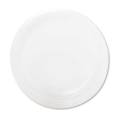 Dart Quiet Classic Laminated Foam Dinnerware Plate 9 Dia White 125/pack - Food Service - Dart®