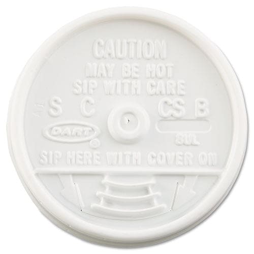 Dart Sip Thru Lids Fits 6 Oz To 10 Oz Cups White 100/pack 10 Packs/carton - Food Service - Dart®