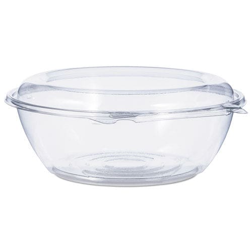 Dart Tamper-resistant Tamper-evident Bowls With Dome Lid 48 Oz 8.9 Diameter X 3.4h Clear Plastic 100/carton - Food Service - Dart®