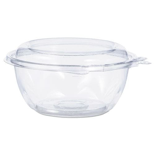 Dart Tamper-resistant Tamper-evident Bowls With Flat Lid 48 Oz 8.9 Diameter X 2.8h Clear Plastic 100/carton - Food Service - Dart®