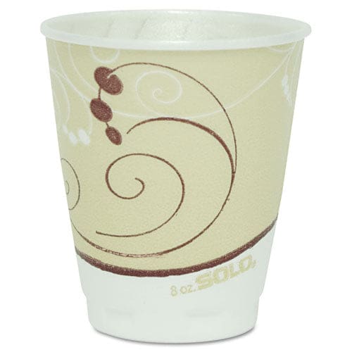 Dart Trophy Plus Dual Temperature Insulated Cups In Symphony Design 8 Oz Beige 1,000/carton - Food Service - Dart®