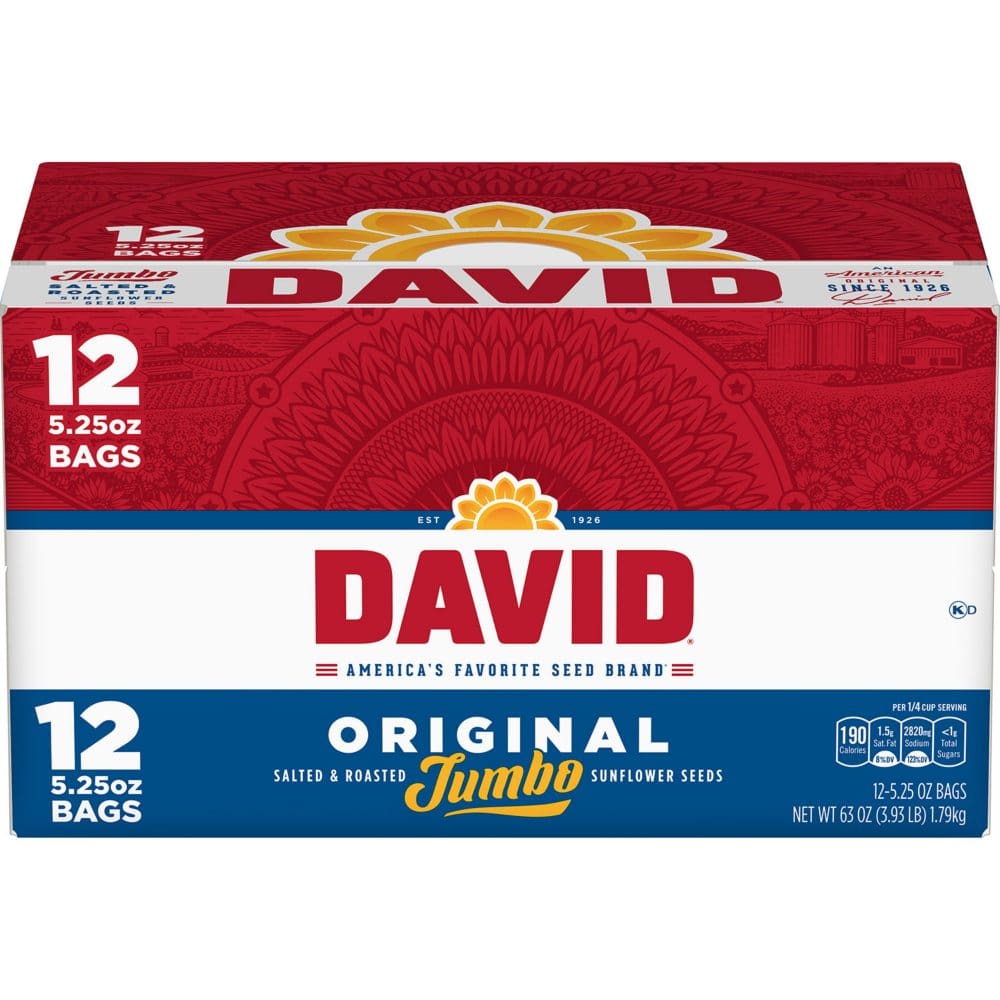 David Jumbo Sunflower Seeds (5.25 oz. 12 ct.) - Bulk Pantry - David Jumbo