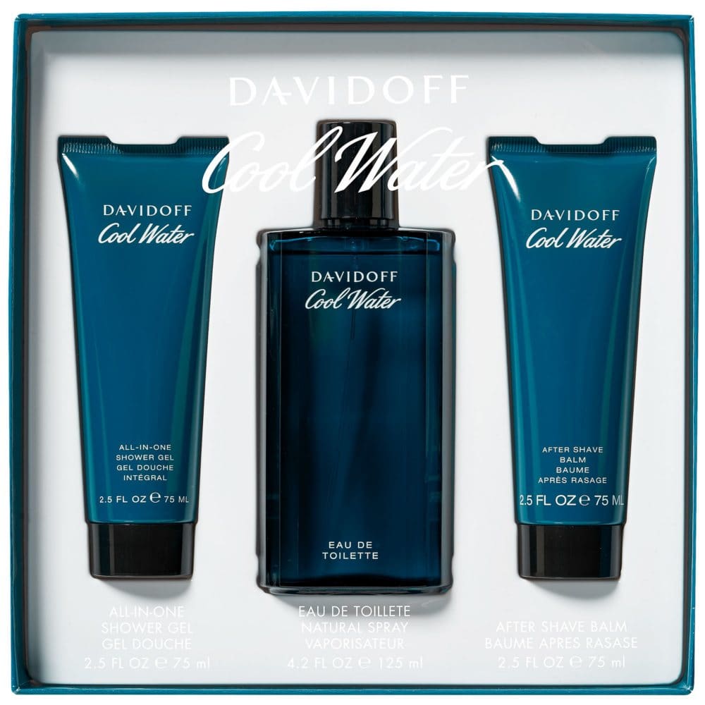 Davidoff Cool Water Men 3 Piece Set - Men’s Cologne - Davidoff Cool