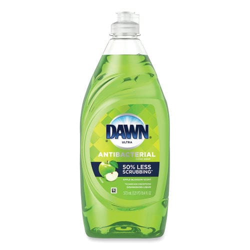 Dawn Ultra Antibacterial Dishwashing Liquid Apple Blossom Scent (4) 19.4 Oz Squeeze Bottles Plus (2) Sponges/carton - Janitorial &