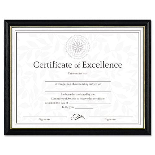 DAX Two-tone Document/diploma Frame Wood 8.5 X 11 Black With Gold Leaf Trim - Office - DAX®