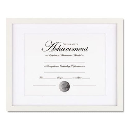 DAX Wood Gallery Frame With Beveled Mat 11 X 14 White - Office - DAX®