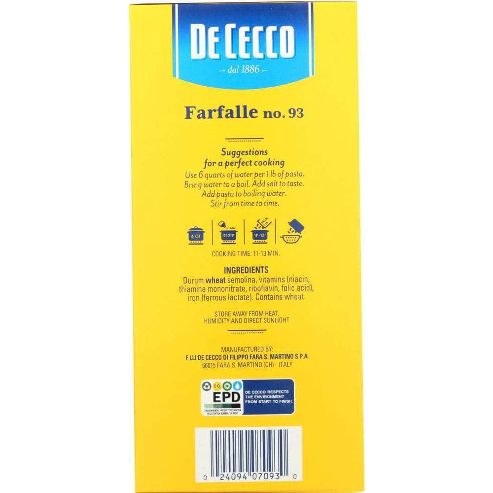 De Cecco De Cecco Pasta Farfalle, 16 oz