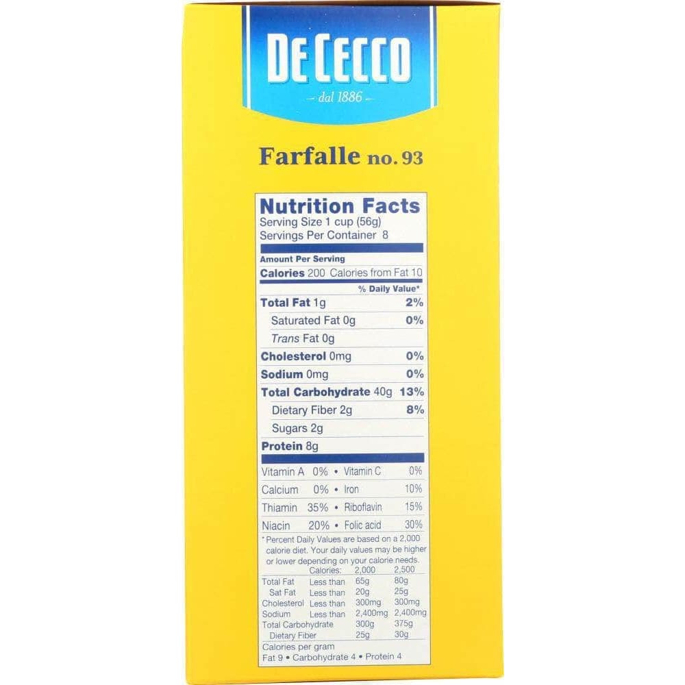 De Cecco De Cecco Pasta Farfalle, 16 oz