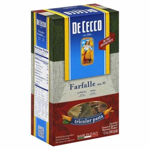 DE CECCO DE CECCO Pasta Farfalle Tricolor, 13.25 oz