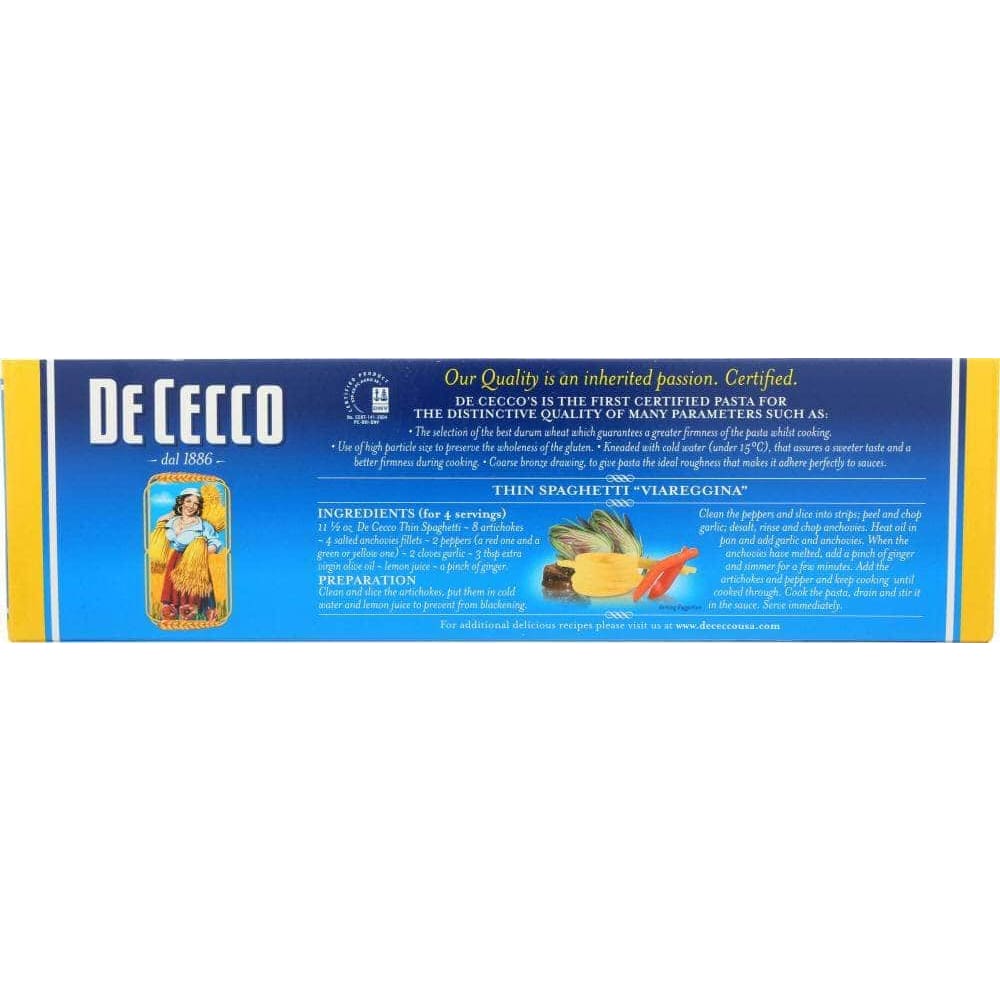 De Cecco De Cecco Pasta Spaghetti Thin, 16 oz