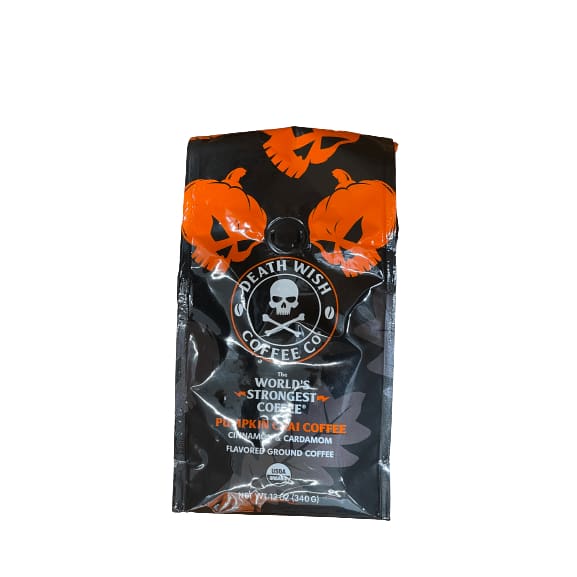 Death Wish Coffee Death Wish Coffee, Organic, Fair Trade, World's Strongest Coffee, Pumpkin Chai Ground Coffee, 12 Oz, Bag