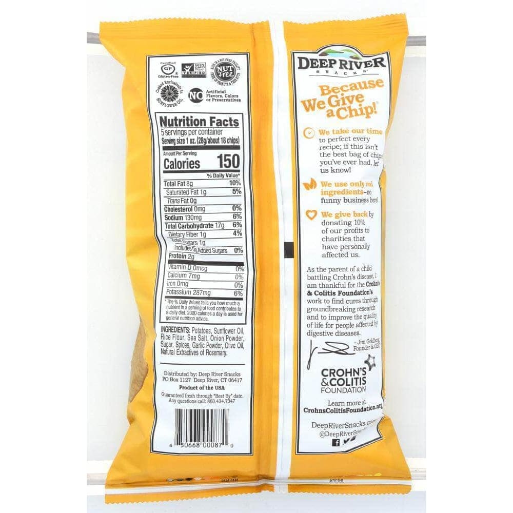 Deep River Snacks Deep River Kettle Cooked Potato Chips Rosemary & Olive Oil, 5 oz