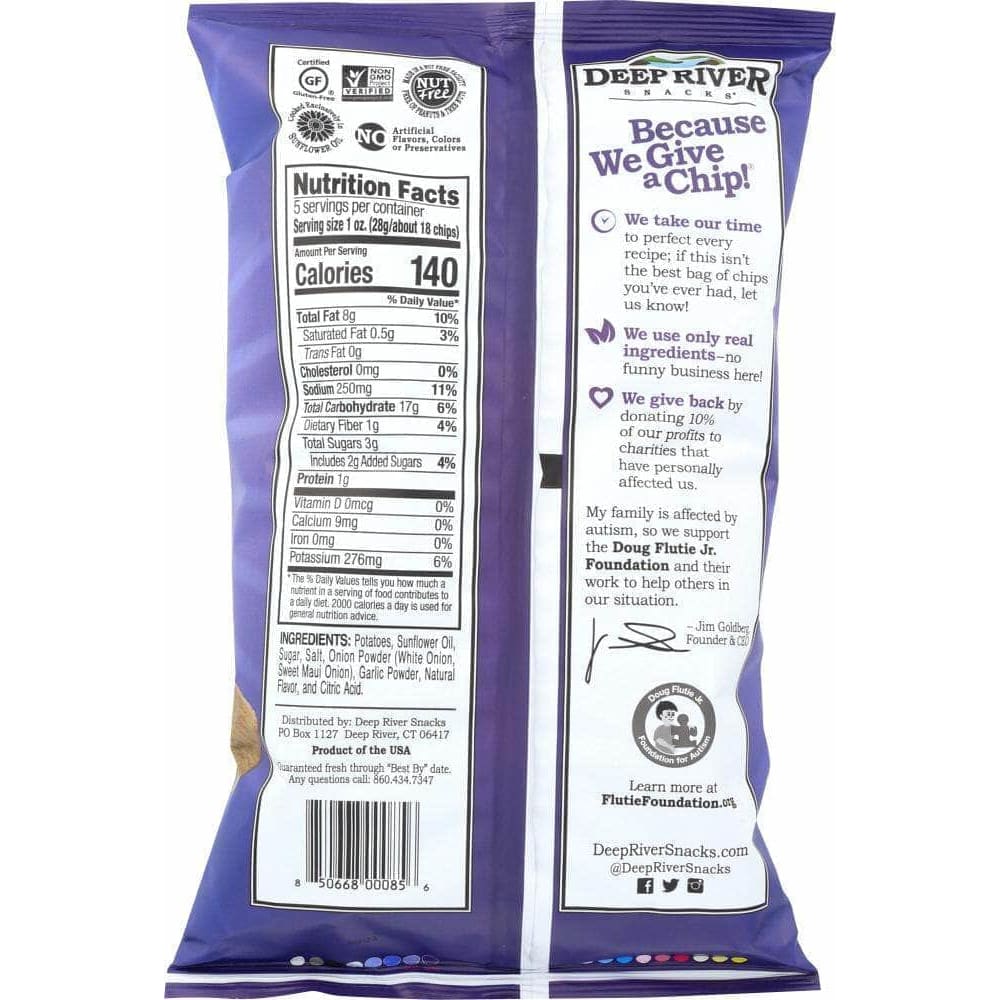 Deep River Snacks Deep River Kettle Cooked Potato Chips Sweet Maui Onion, 5 oz