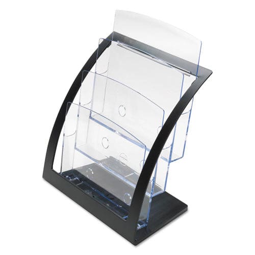 deflecto 3-tier Literature Holder Leaflet Size 11.25w X 6.94d X 13.31h Black - Office - deflecto®