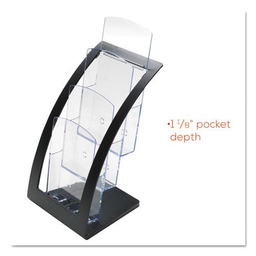 deflecto 3-tier Literature Holder Leaflet Size 6.75w X 6.94d X 13.31h Black - Office - deflecto®