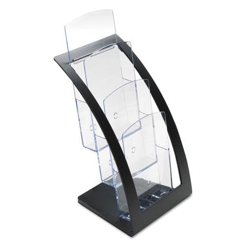 deflecto 3-tier Literature Holder Leaflet Size 6.75w X 6.94d X 13.31h Black - Office - deflecto®