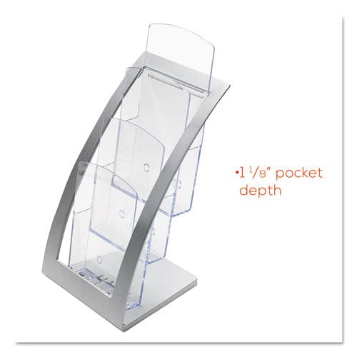 deflecto 3-tier Literature Holder Leaflet Size 6.75w X 6.94d X 13.31h Silver - Office - deflecto®