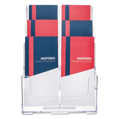 deflecto 6-compartment Docuholder Leaflet Size 9.63w X 6.25d X 12.63h Clear - Office - deflecto®