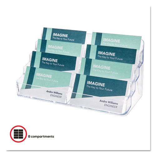 deflecto 8-pocket Business Card Holder Holds 400 Cards 7.78 X 3.5 X 3.38 Plastic Clear - Office - deflecto®