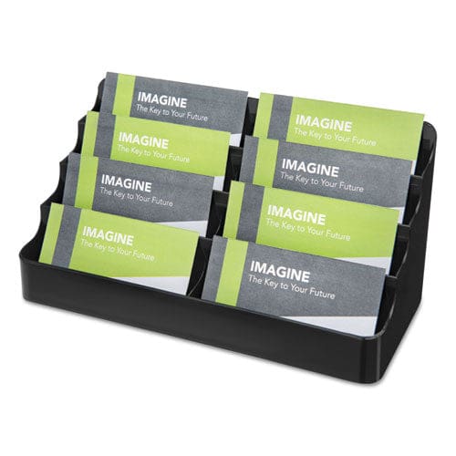 deflecto 8-tier Recycled Business Card Holder Holds 400 Cards 7.88 X 3.88 X 3.38 Plastic Black - Office - deflecto®