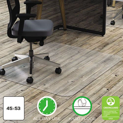 deflecto All Day Use Chair Mat - Hard Floors 45 X 53 Rectangle Clear - Furniture - deflecto®