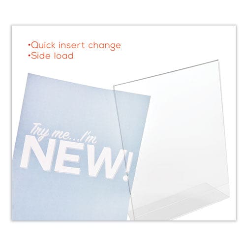 deflecto Classic Image Slanted Sign Holder 8.5 X 11 Clear Frame 12/pack - Office - deflecto®