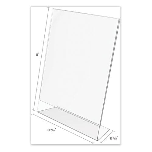 deflecto Classic Image Slanted Sign Holder 8.5 X 11 Clear Frame 12/pack - Office - deflecto®