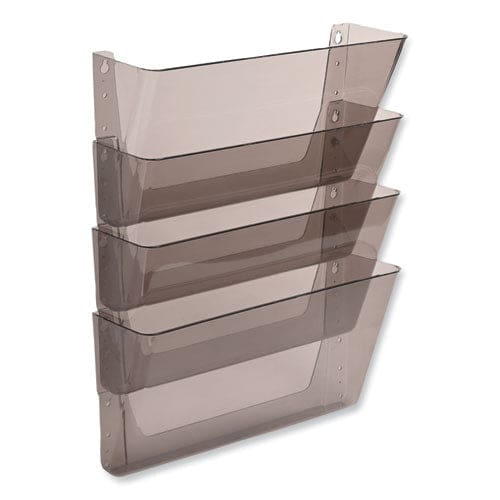 deflecto Docupocket Stackable Four-pocket Wall File 4 Sections Letter Size 13 X 4 Smoke - Office - deflecto®