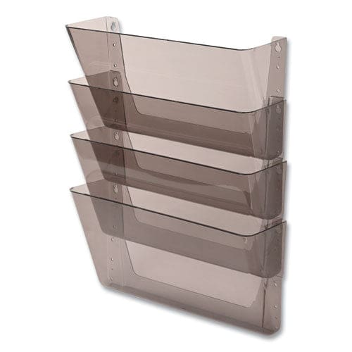 deflecto Docupocket Stackable Four-pocket Wall File 4 Sections Letter Size 13 X 4 Smoke - Office - deflecto®