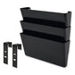 deflecto Docupocket Stackable Three-pocket Partition Wall File 3 Sections Letter Size 13 X 4 Black - Office - deflecto®