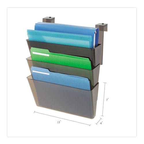 deflecto Docupocket Three-pocket File Partition Set 3 Sections Letter Size 13 X 7 X 20 Smoke 3/set - Office - deflecto®