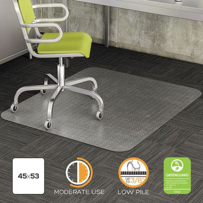 deflecto Duramat Moderate Use Chair Mat For Low Pile Carpet 36 X 48 Rectangular Clear - Furniture - deflecto®