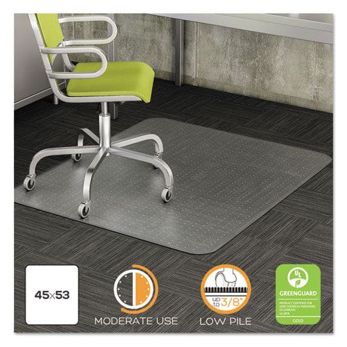 deflecto Duramat Moderate Use Chair Mat For Low Pile Carpet 45 X 53 Wide Lipped Clear - Furniture - deflecto®