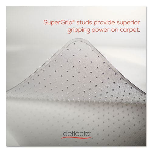 deflecto Duramat Moderate Use Chair Mat For Low Pile Carpet 45 X 53 Wide Lipped Clear - Furniture - deflecto®