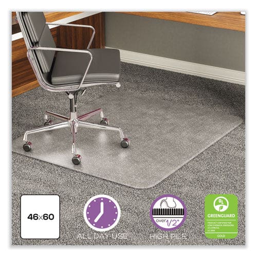 deflecto Execumat All Day Use Chair Mat For High Pile Carpet 46 X 60 Rectangular Clear - Furniture - deflecto®