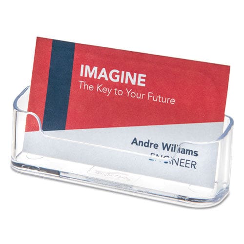 deflecto Horizontal Business Card Holder Holds 50 Cards 3.88 X 1.38 X 1.81 Plastic Clear - Office - deflecto®