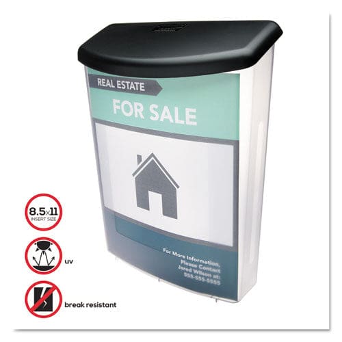 deflecto Outdoor Literature Box 10w X 4.5d X 13.13h Clear/black - Office - deflecto®