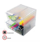 deflecto Stackable Cube Organizer 4 Compartments 4 Drawers Plastic 6 X 7.2 X 6 Clear - School Supplies - deflecto®