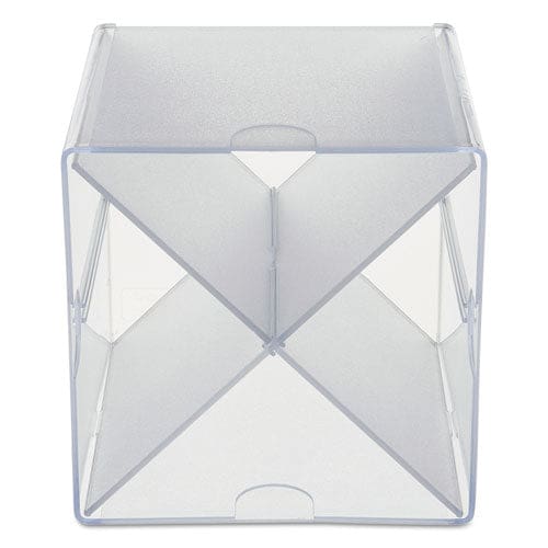 deflecto Stackable Cube Organizer X Divider 4 Compartments Plastic 6 X 7.2 X 6 Clear - School Supplies - deflecto®