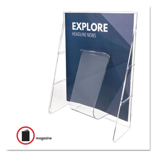 deflecto Stand-tall Wall-mount Literature Rack Magazine 9.13w X 3.25d X 11.88h Clear - Office - deflecto®