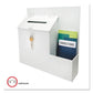 deflecto Suggestion Box Literature Holder With Locking Top 13.75 X 3.63 X 13.94 Plastic White - Office - deflecto®