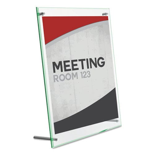 deflecto Superior Image Beveled Edge Sign Holder Letter Insert Clear/green-tinted Edges - Office - deflecto®