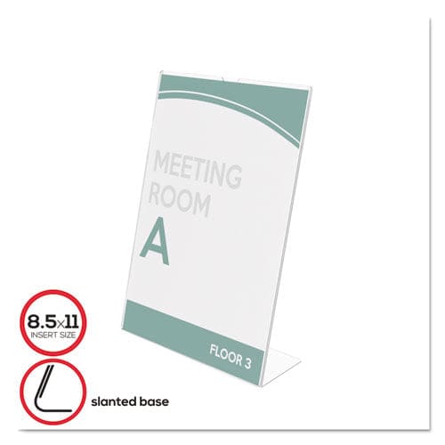 deflecto Superior Image Slanted Sign Holder Portrait 8.5 X 11 Insert Clear - Office - deflecto®